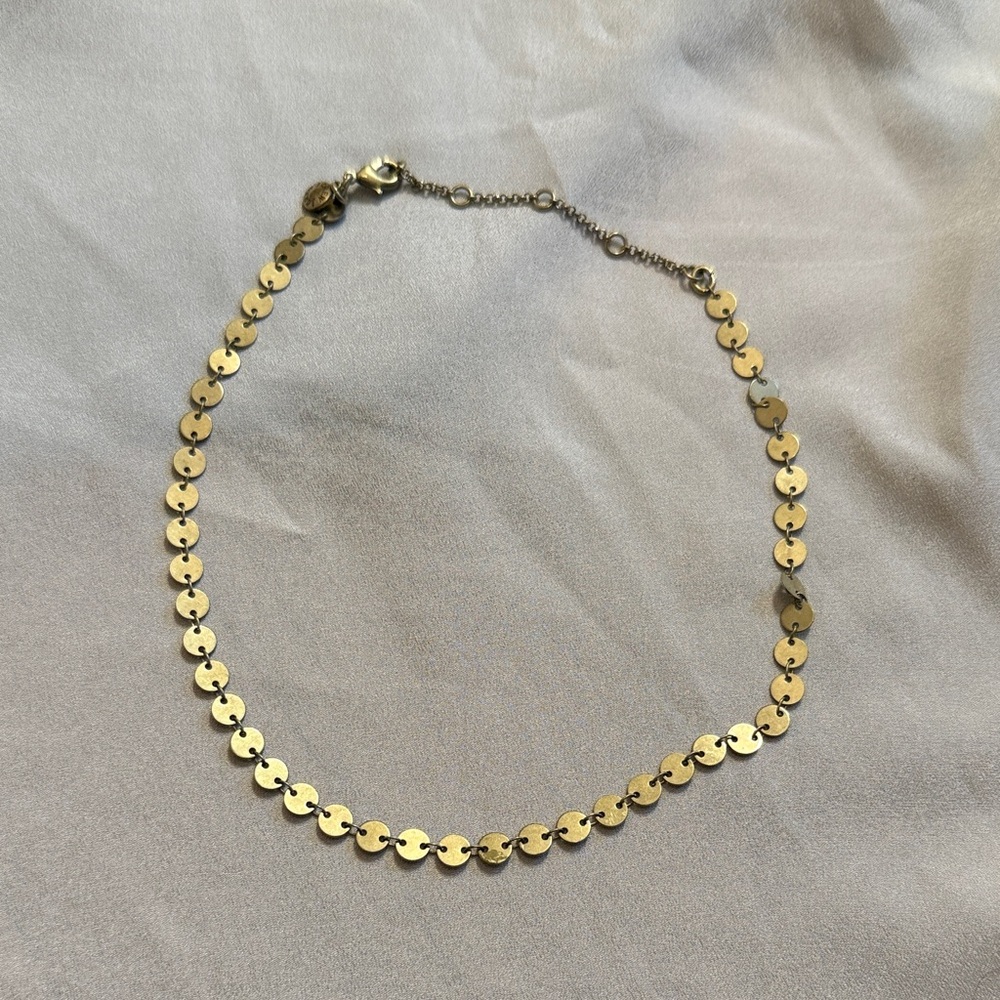 J. Crew Gold Disc Choker Necklace